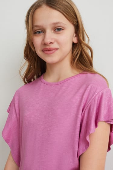 Enfants - T-shirt - effet brillant - violet clair