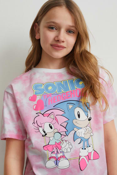 Kinder - Sonic - Kurzarmshirt - weiss / rosa