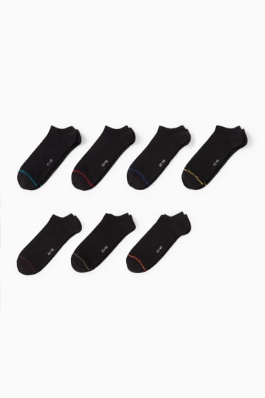 Hommes - Lot de 7 paires - chaussettes de sport à motif - jours de la semaine - noir