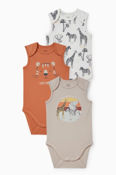 Unisex - Paquet de 3 - bodi per a nadó - beix