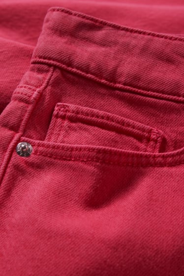 Donna - Bermuda di jeans - vita alta - LYCRA® - fucsia