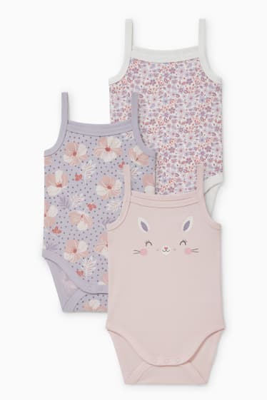 Nadó nena - Paquet de 3 - bodi per a nadó - de flors - rosa