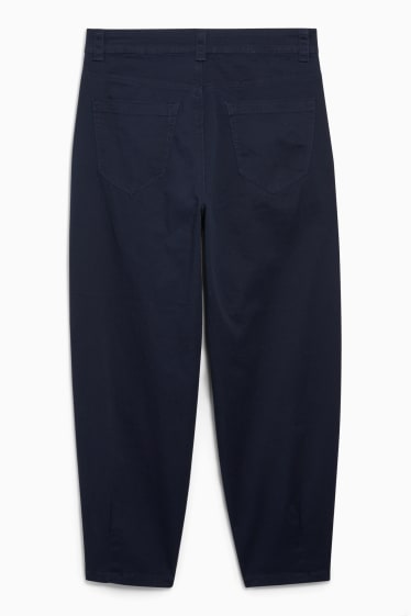 Damen - Hose - Mid Waist - Tapered Fit - dunkelblau