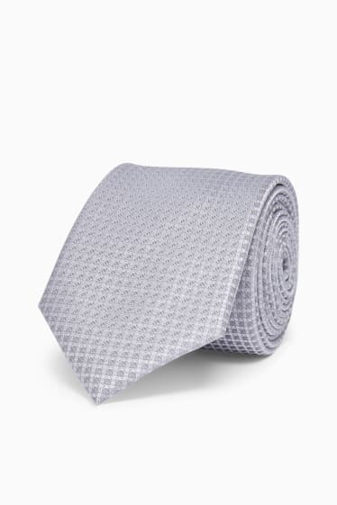 Men - Silk tie - light gray-melange