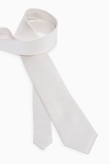 Pánské - Hedvábná kravata - béžová