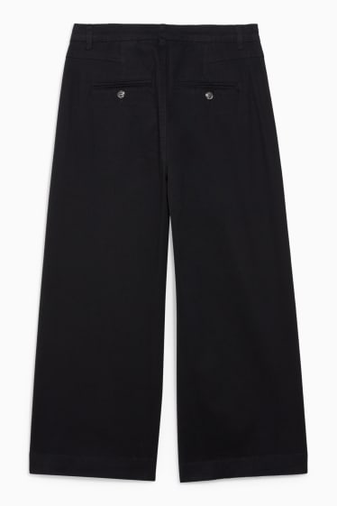 Femmes - Pantalon de toile - high waist - wide leg - noir