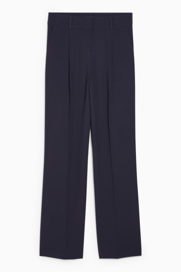 Femmes - Pantalon de toile - high waist - palazzo - bleu foncé