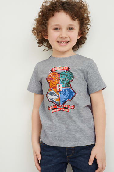 Kinderen - Set van 3 - Harry Potter - T-shirt - licht grijs-mix