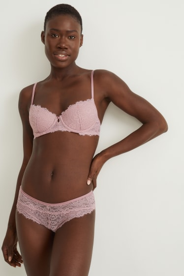 Femmes - Soutien-gorge avec armatures - DEMI - ampliforme - rose foncé