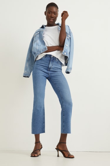 Damen - Flared Jeans - High Waist - LYCRA® - helljeansblau
