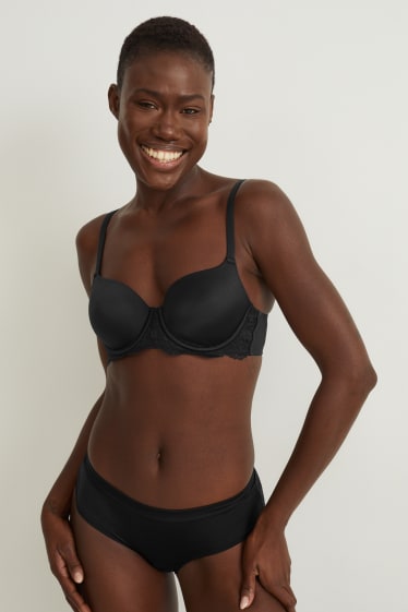 Women - Underwire bra - FULL COVERAGE - padded - black