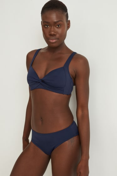 Donna - Slip bikini - vita media - LYCRA® XTRA LIFE™ - blu scuro
