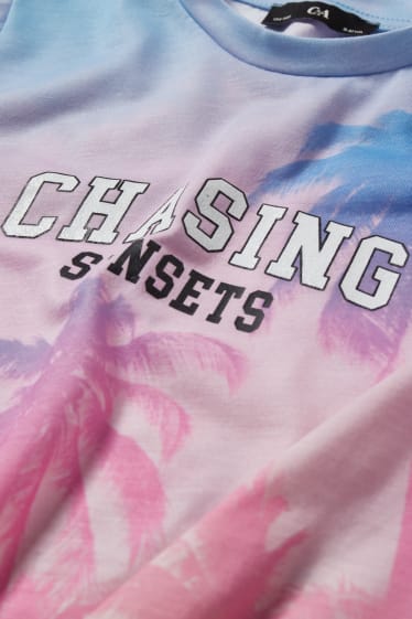 Kinderen - T-shirt met knoop in de stof - roze