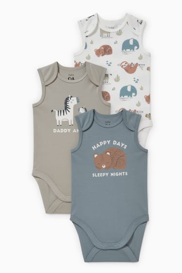 Babys - Set van 3 - rompertje - crème wit