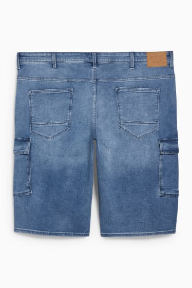 Bărbați - Pantaloni scurți cargo de blugi - LYCRA® - denim-albastru