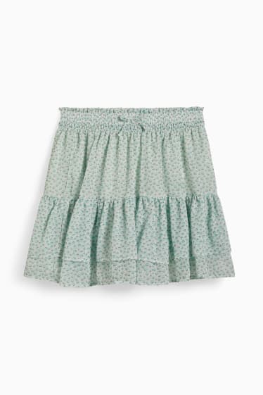 Children - Skirt - floral - mint green