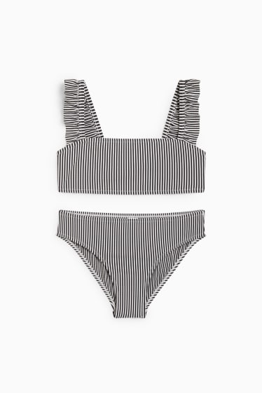 Children - Bikini - LYCRA® XTRA LIFE™ - 2 piece - striped - black / white