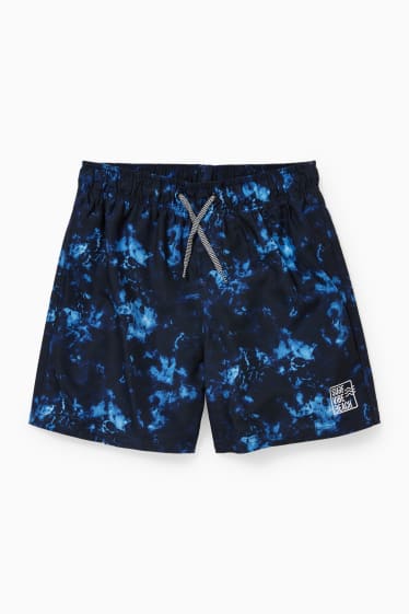 Kinder - Badeshorts - gemustert - blau