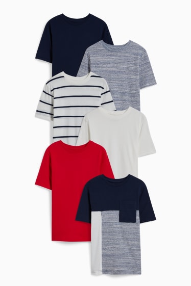 Enfants garçons - Lot de 6 - T-shirts - blanc