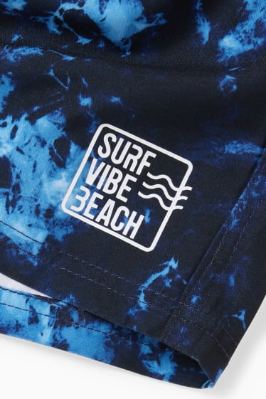 Kinder Buben - Badeshorts - gemustert - blau