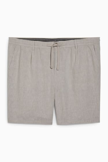 Hombre - Shorts - mezcla de lino - beige claro