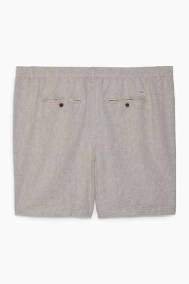 Hombre - Shorts - mezcla de lino - beige claro