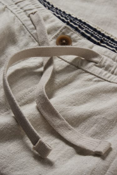 Men - Shorts - linen blend - light beige