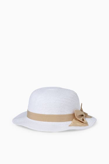 Bébés filles - Chapeau de paille pour bébé - blanc