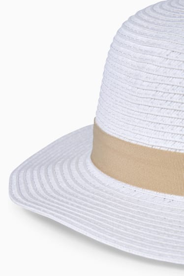 Miminka - Slaměný klobouk pro miminka - bílá