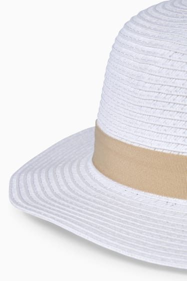 Bébés - Chapeau de paille pour bébé - blanc