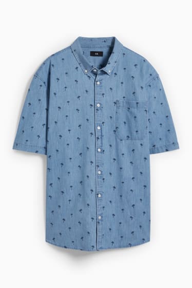 Herren - Jeanshemd - Regular Fit - Button-down - blau
