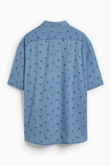 Pánské - Džínová košile - regular fit - button-down - modrá
