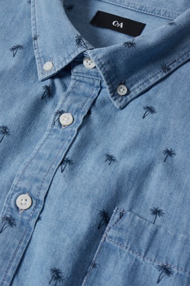 Herren - Jeanshemd - Regular Fit - Button-down - blau