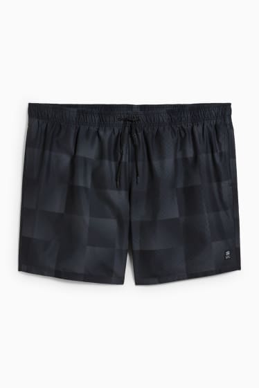 Hommes - Short de bain - à carreaux - noir
