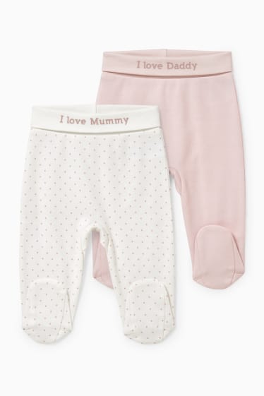 Neonati - Confezione da 2 - pantaloni neonati - bianco