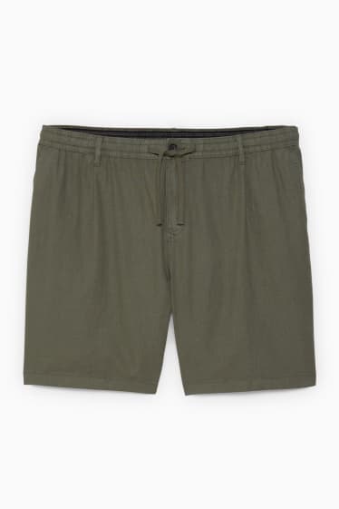 Hommes - Short - lin mélangé - vert