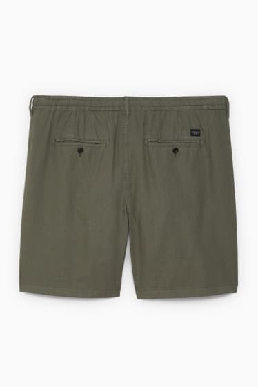 Hommes - Short - lin mélangé - vert