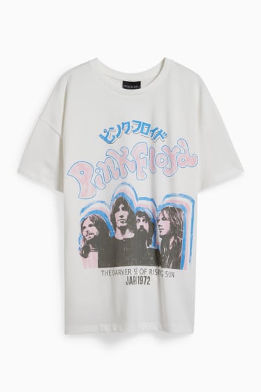 Dona - CLOCKHOUSE - samarreta - Pink Floyd - blanc trencat