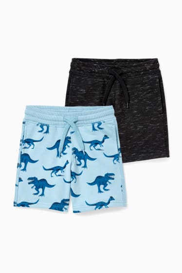 Kinder Buben - Multipack 2er - Sweat-Bermudas - blau / dunkelblau