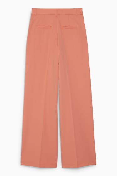 Femmes - Pantalon de toile - high waist - wide leg - orange