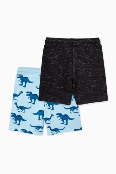 Enfants - Lot de 2 - bermudas en molleton - bleu  / bleu foncé