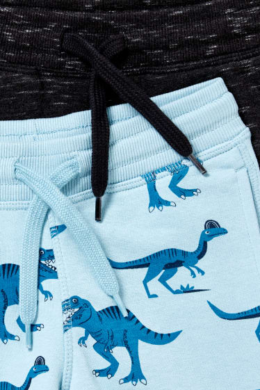 Enfants - Lot de 2 - bermudas en molleton - bleu  / bleu foncé