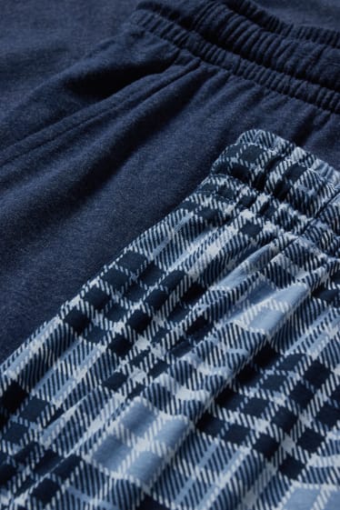 Heren - Set van 2 - korte pyjamabroek - donkerblauw