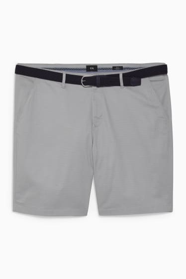 Hommes - Short avec ceinture - beige clair