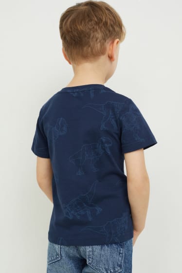 Enfants - Jurassic World - T-shirt - effet brillant - bleu foncé