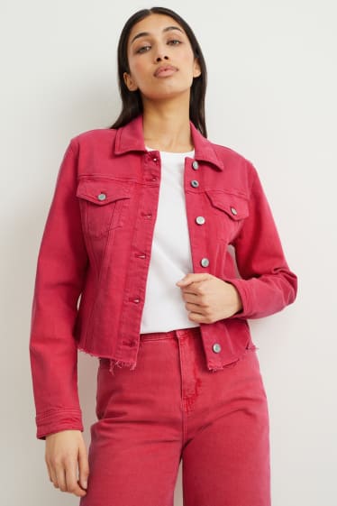 Women - Denim jacket - LYCRA® - pink