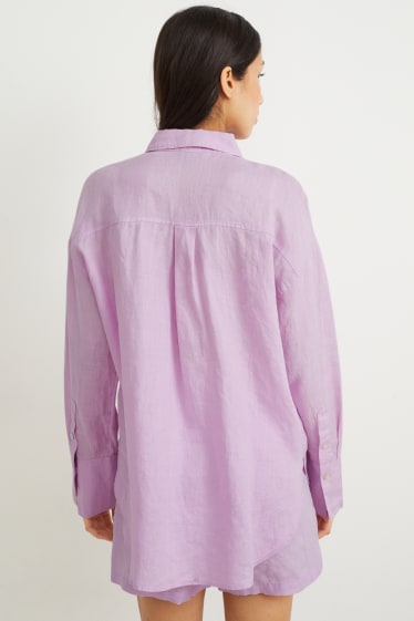 Femmes - Chemisier en lin - violet clair