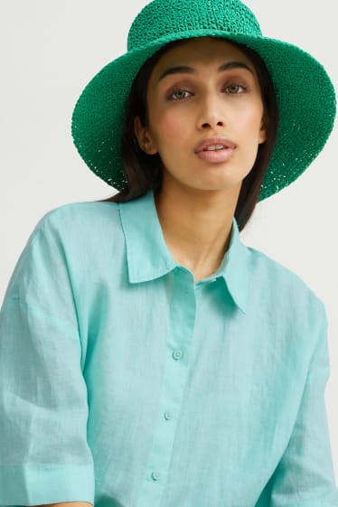 Damen - Leinenbluse - mintgrün