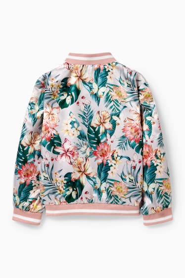 Kinder Mädchen - Blouson - geblümt - weiss