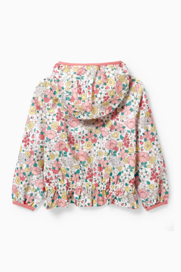 Niños - Chaqueta con capucha - de flores - blanco